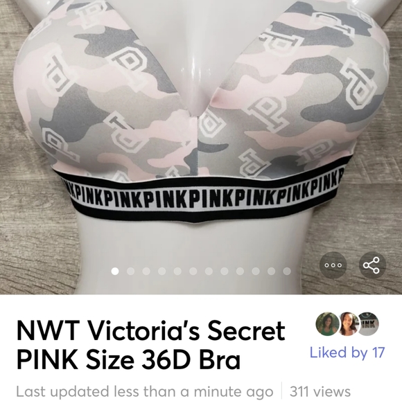 🆕️ NWT Victoria's Secret PINK Size 36D Bra - Picture 4 of 15